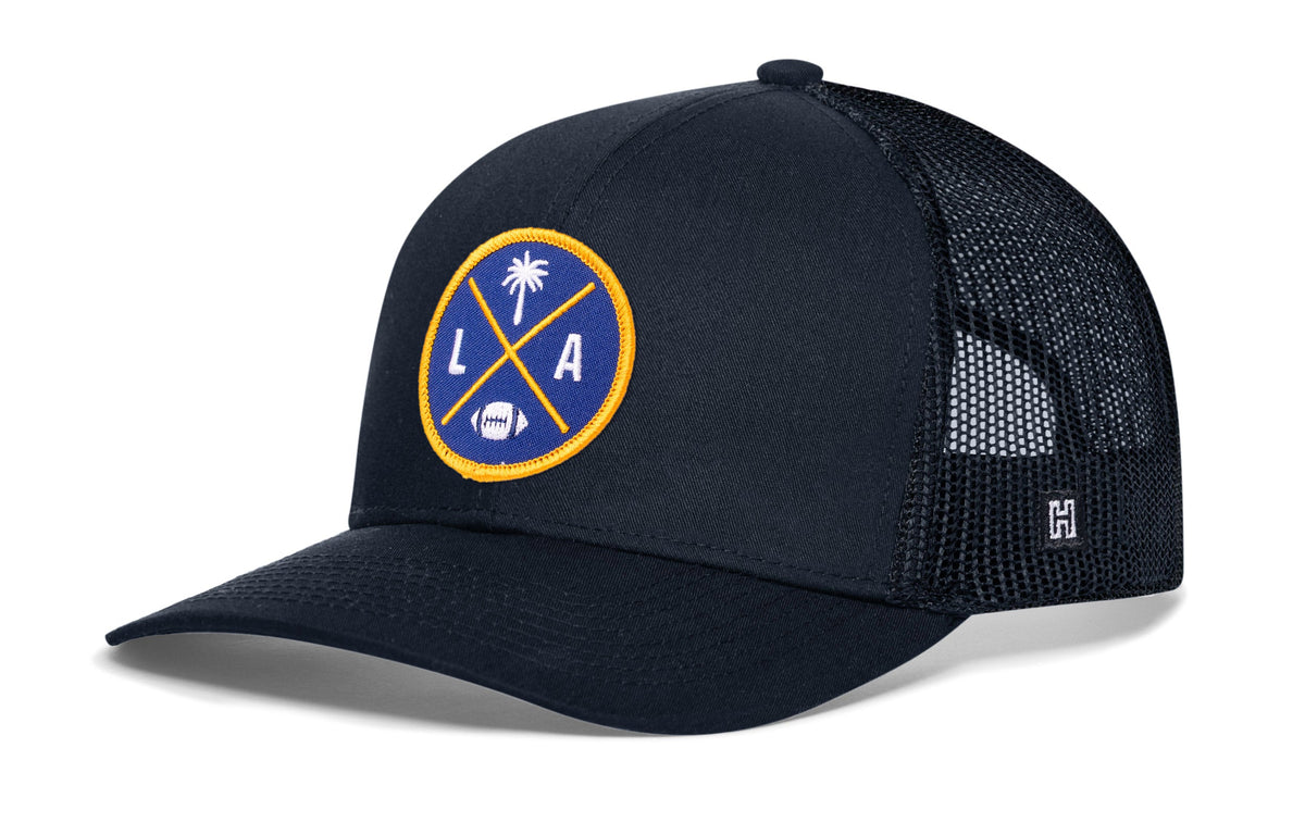 Los Angeles Football Trucker Hat  |  Dark Blue LA X Snapback