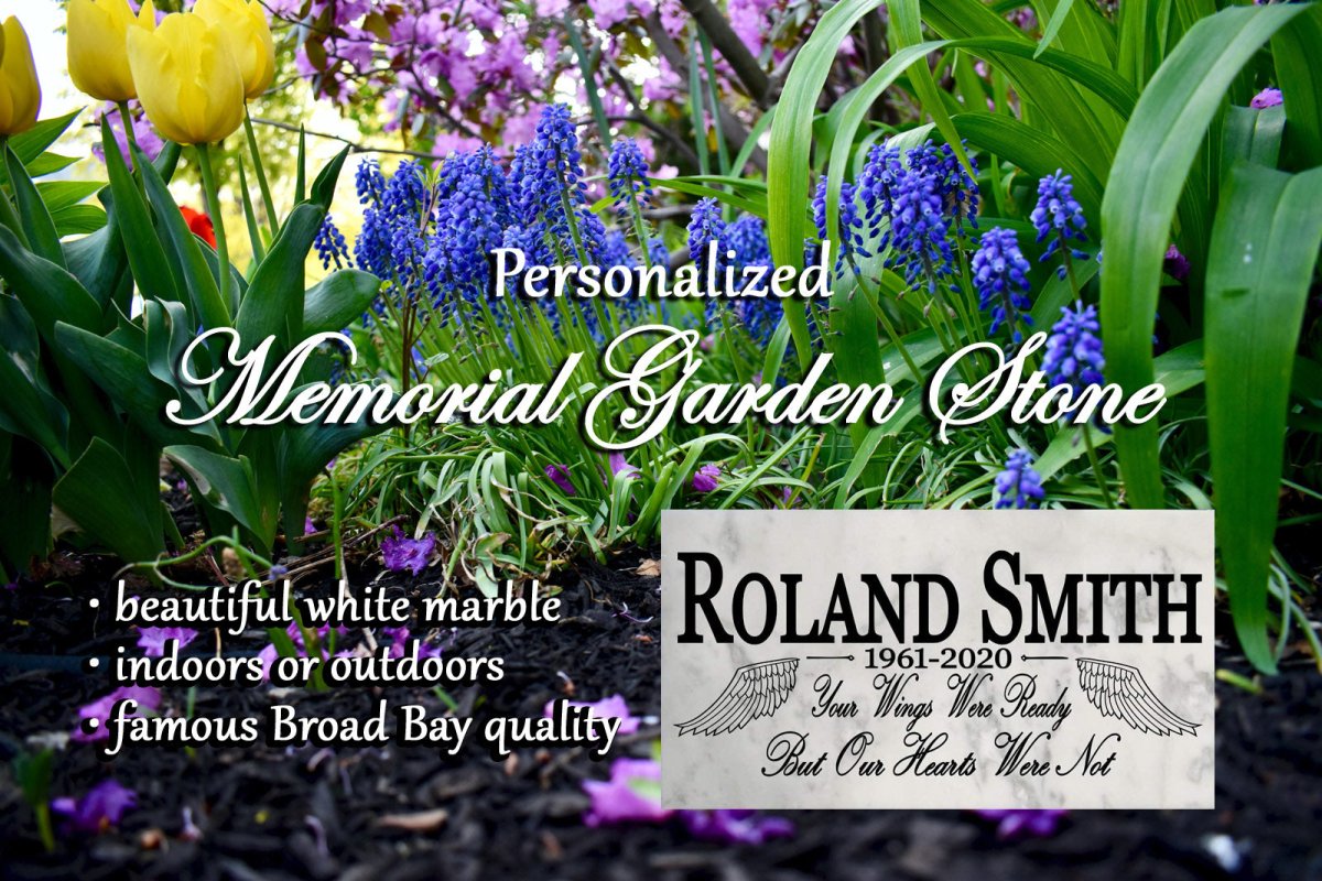 Loved One Memorial Stone Plaque Gift  - Solid Marble - Your Wings Were Ready