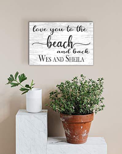 Personalized Beach Love Sign – “Love You to the Beach and Back” | Custom Couple’s Coastal Wall Art