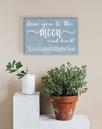 Love you to the Moon and Back Sign Personalized Farmhouse Décor