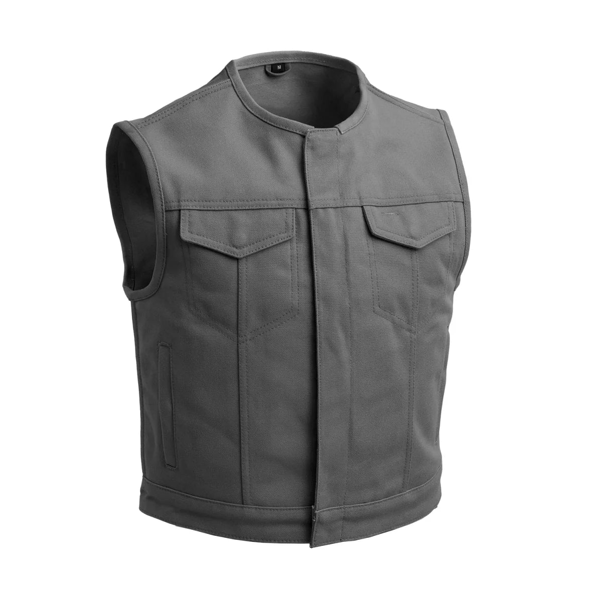 Lowside Grey Men's Motorcycle Canvas Vest