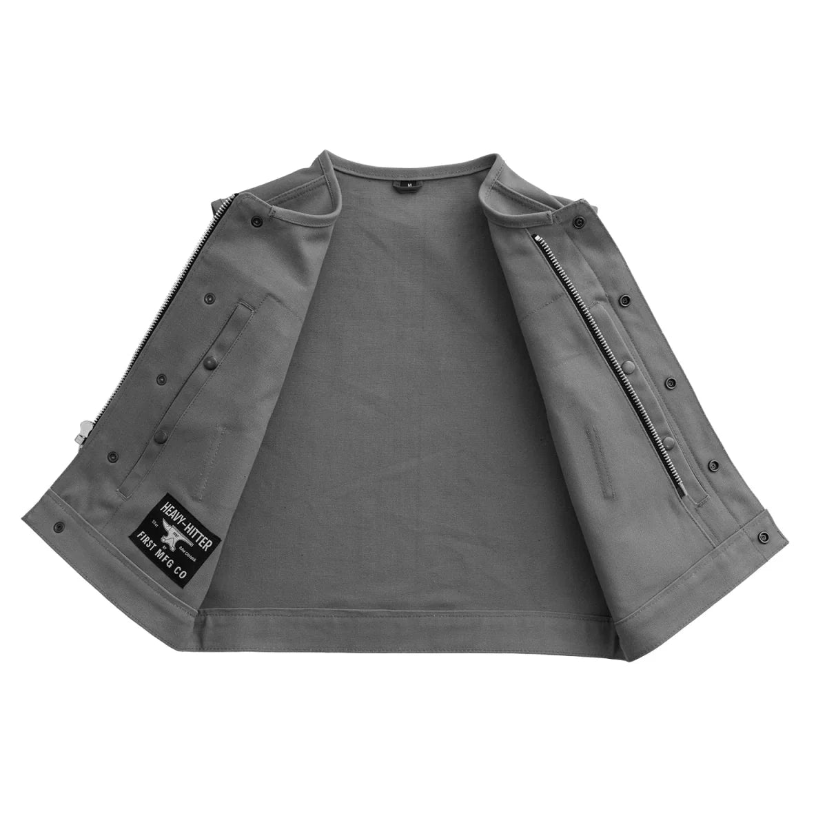 Lowside Grey Men's Motorcycle Canvas Vest