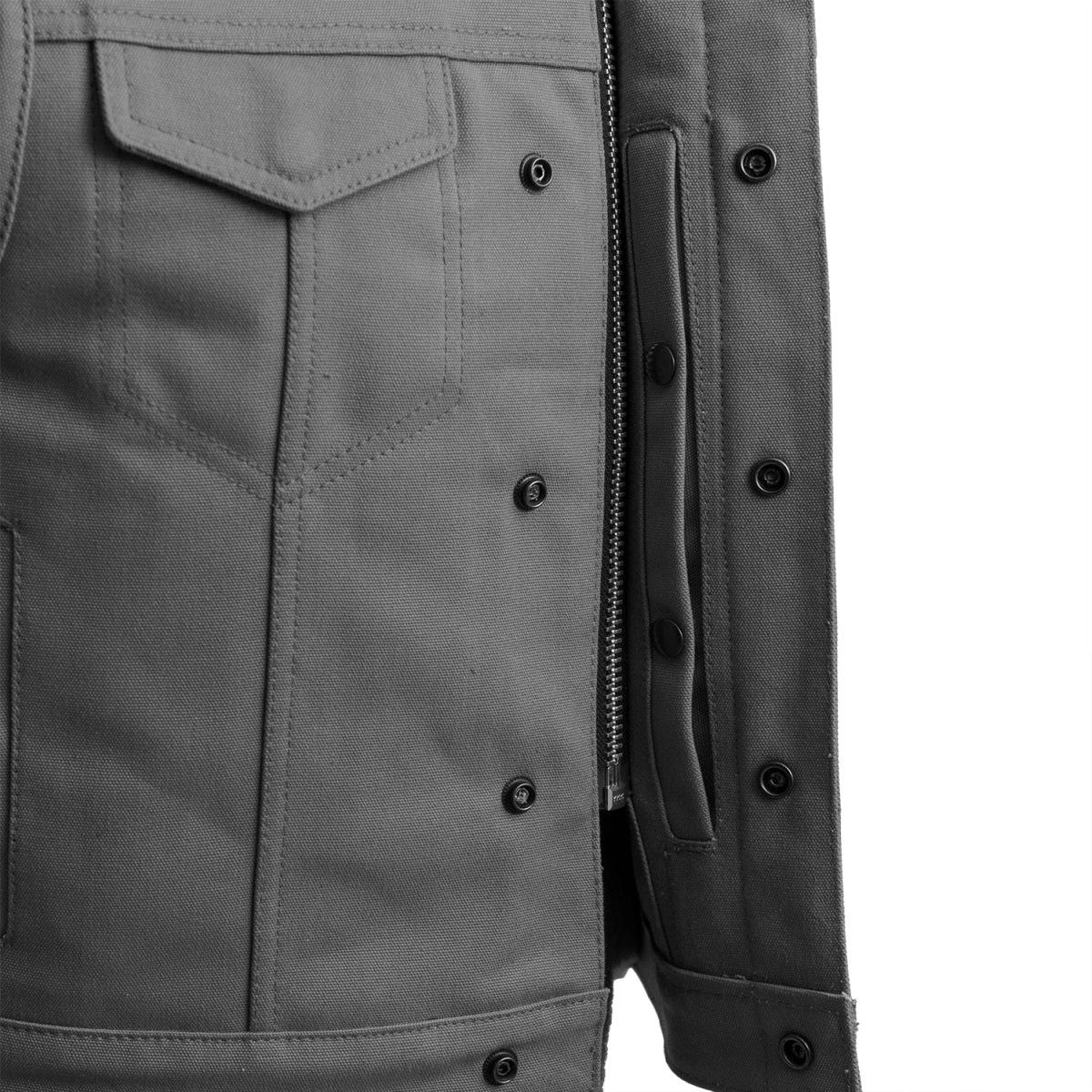 Lowside Grey Men's Motorcycle Canvas Vest