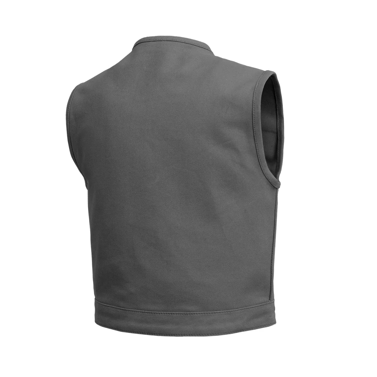 Lowside Grey Men's Motorcycle Canvas Vest