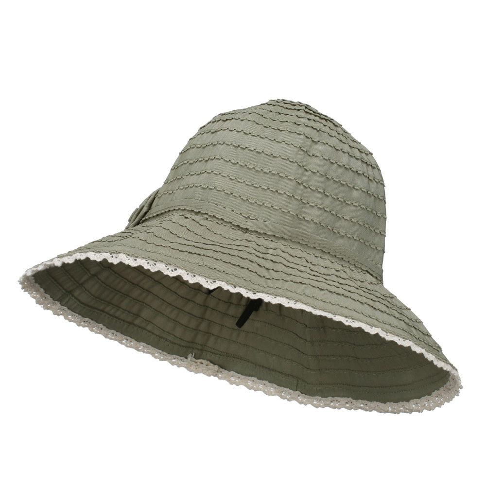 Crushable Bucket Hat With Flower Accent