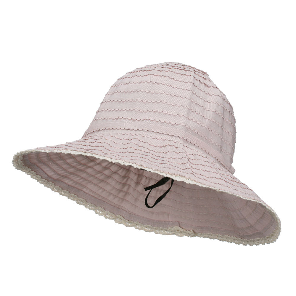 Crushable Bucket Hat With Flower Accent
