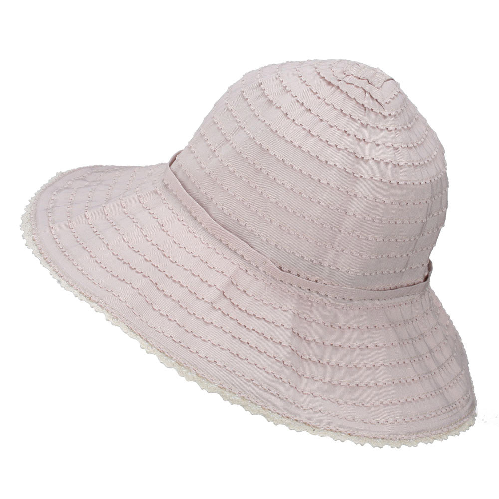 Crushable Bucket Hat With Flower Accent