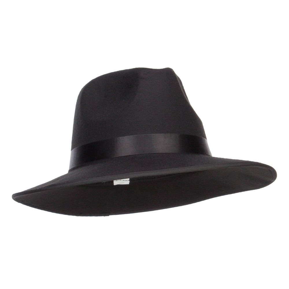 Large Brim Ribbon Band Fedora