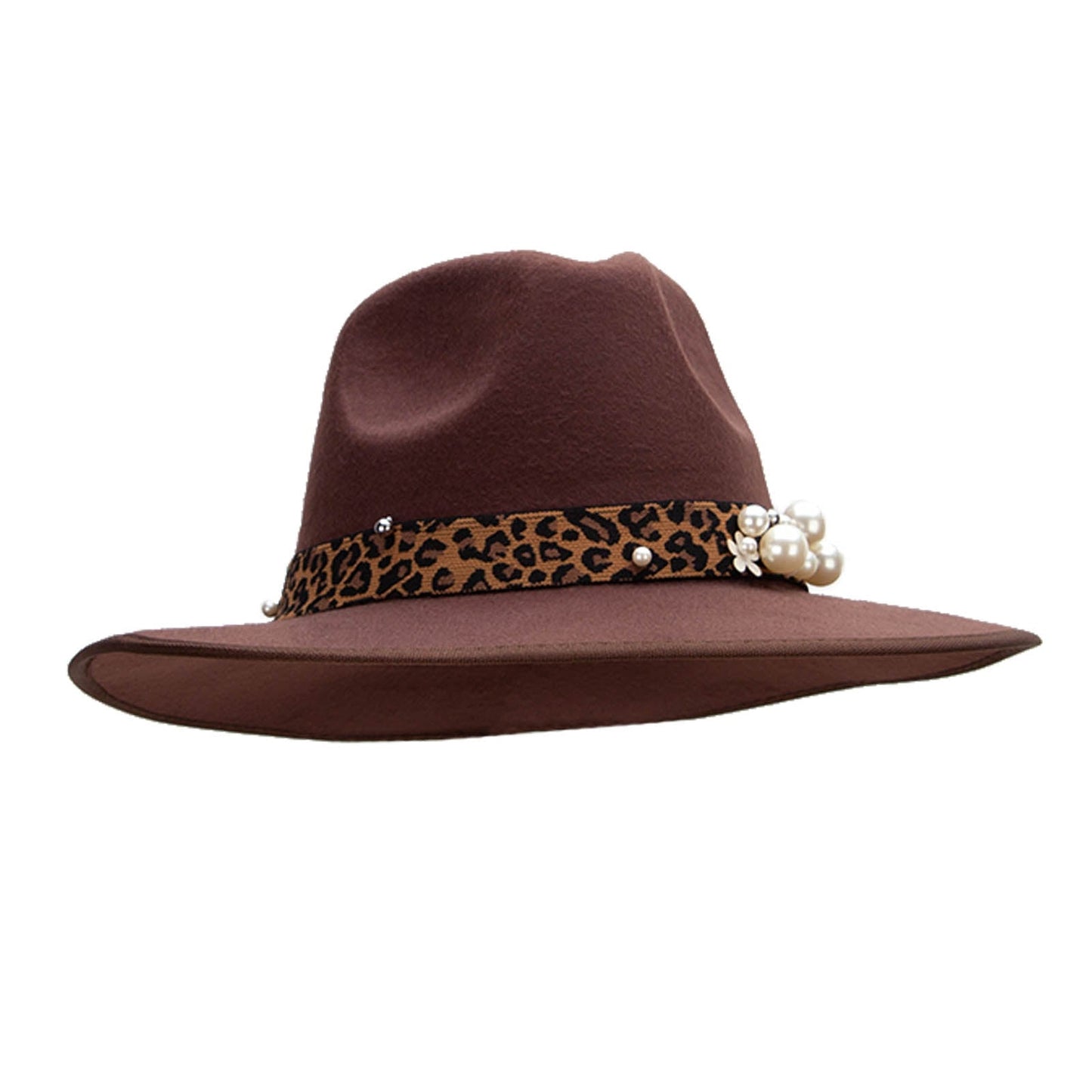 Large Brim Ribbon Band Fedora