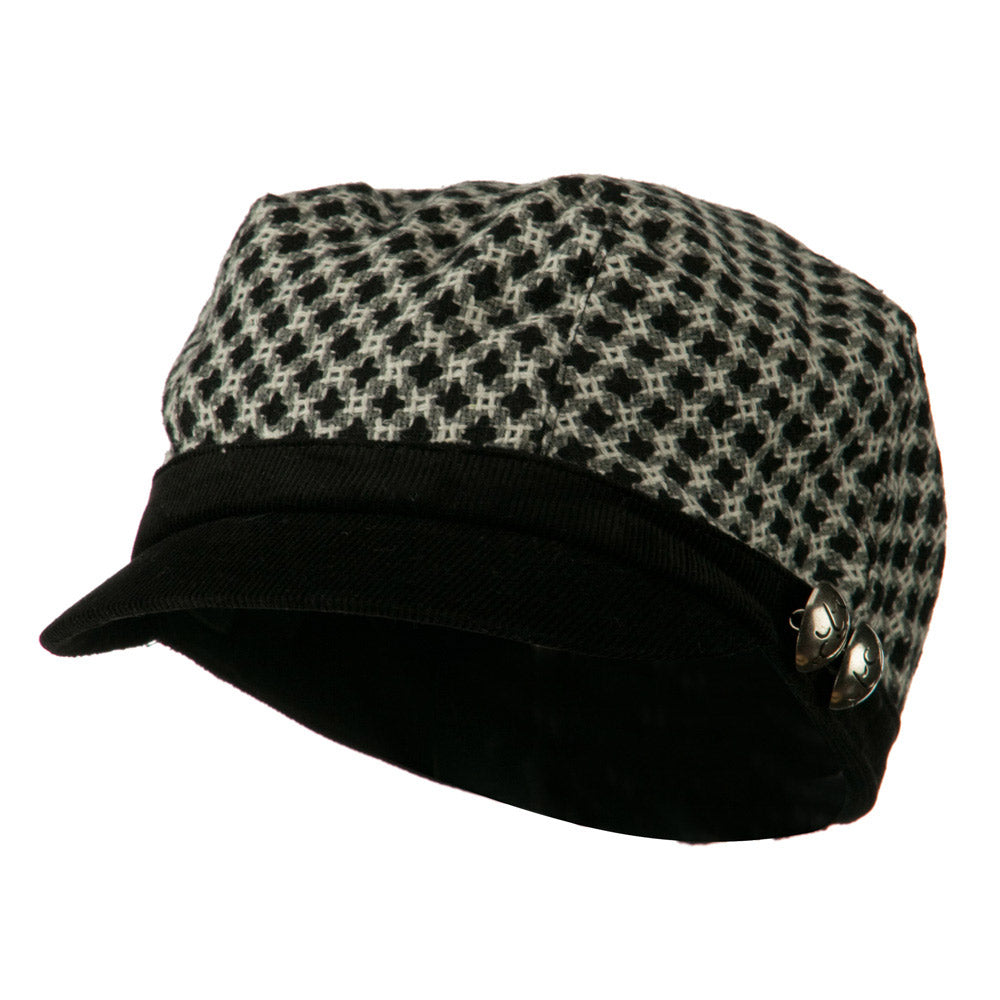 Libby Silver Button Cabbie Cap