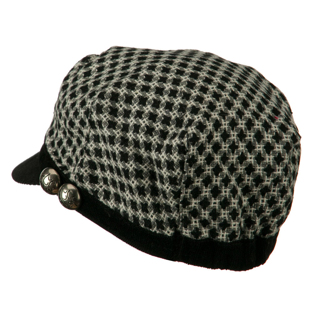 Libby Silver Button Cabbie Cap