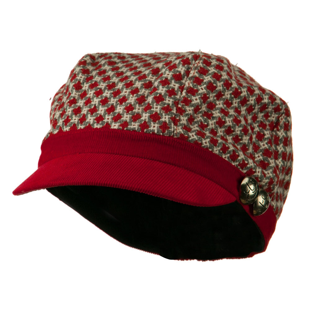 Libby Silver Button Cabbie Cap