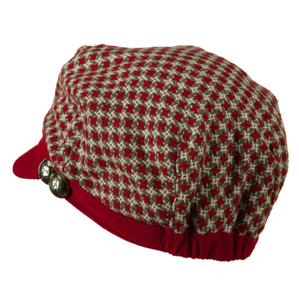 Libby Silver Button Cabbie Cap