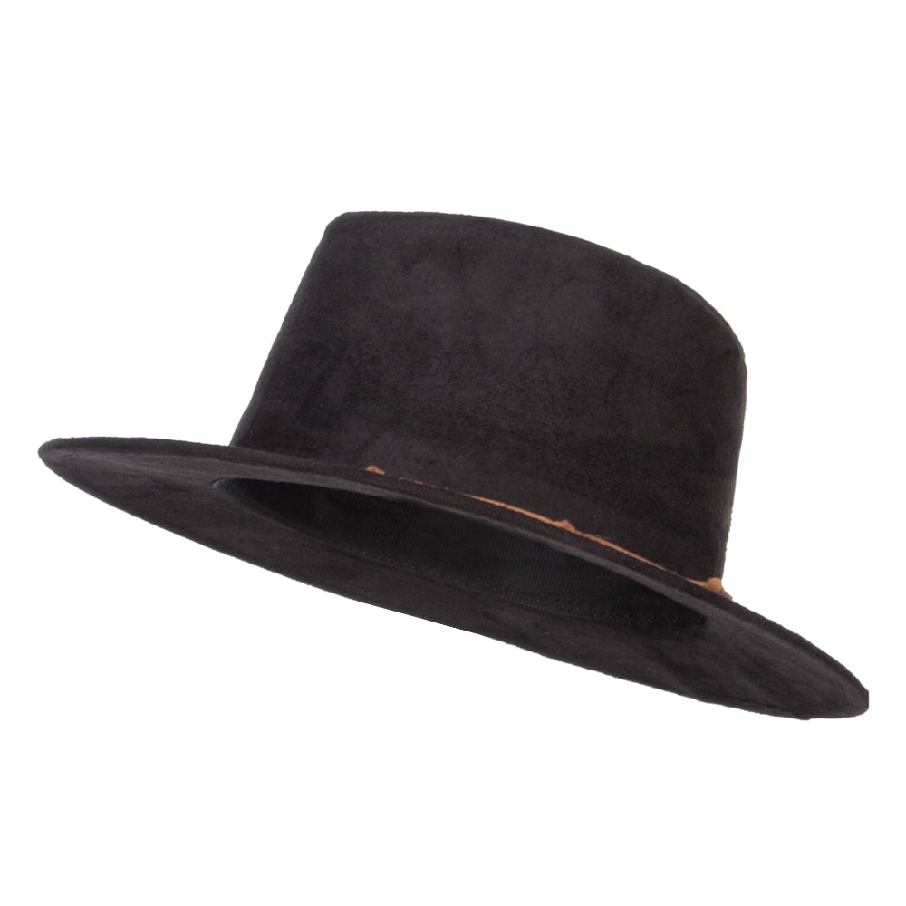 Women's Leatherette Tie Suede Panama Hat