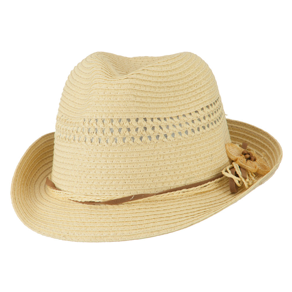 Ladies Toyo Braid Fedora Hat
