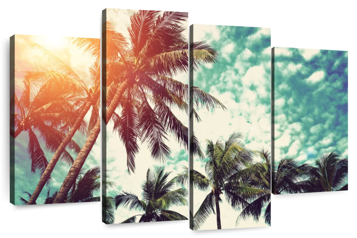 Vintage Style Palm Trees Wall Art