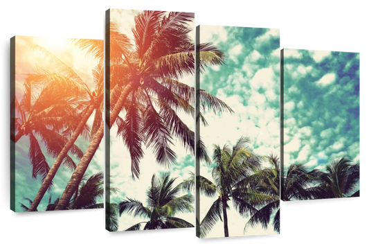 Vintage Style Palm Trees Wall Art