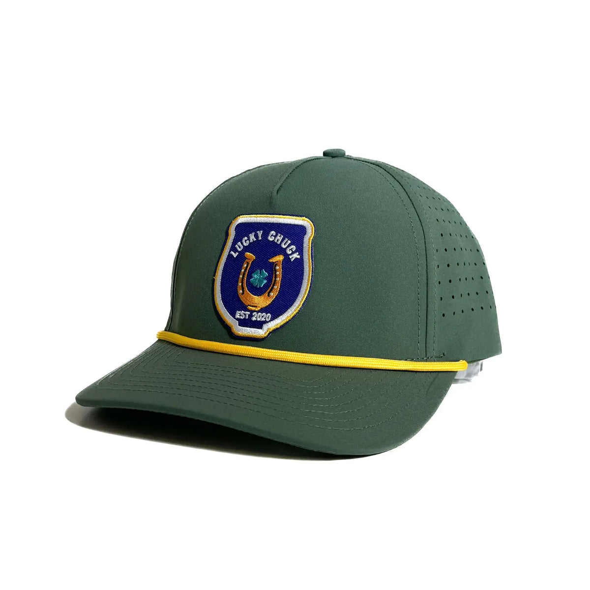 Lucky Gulf Polo Patch Performance Hat with Gold Rope