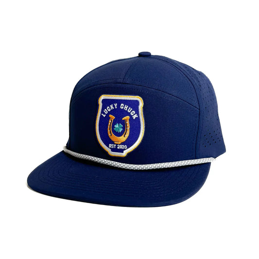 Lucky Polo Patch 7 Panel Hat with Rope - Navy