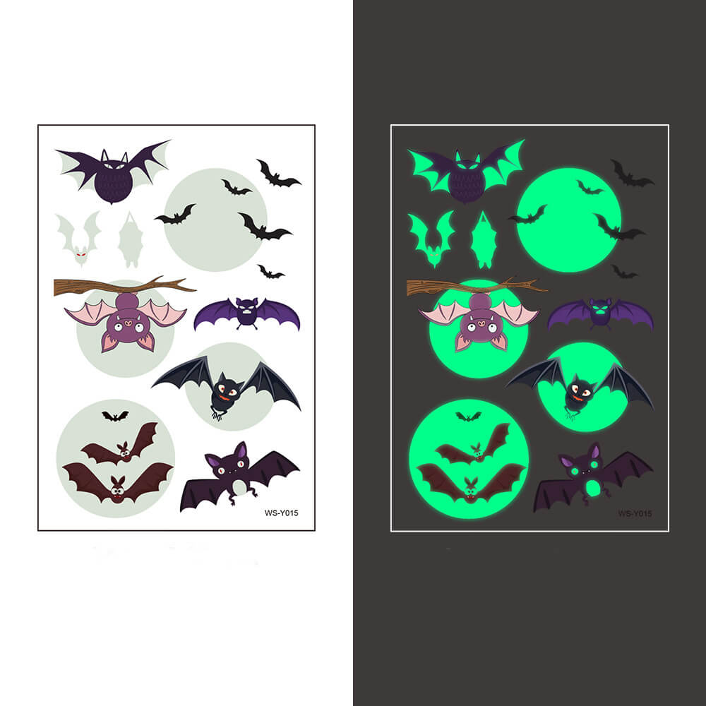 Luminous Bat Temporary Tattoo Stickers