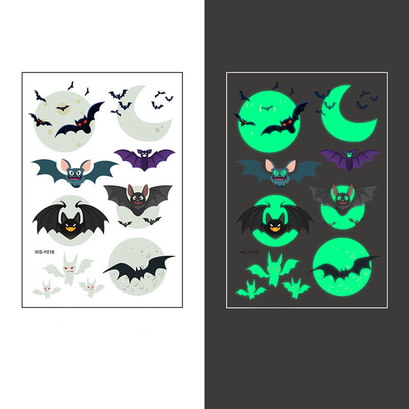 Luminous Bat Temporary Tattoo Stickers
