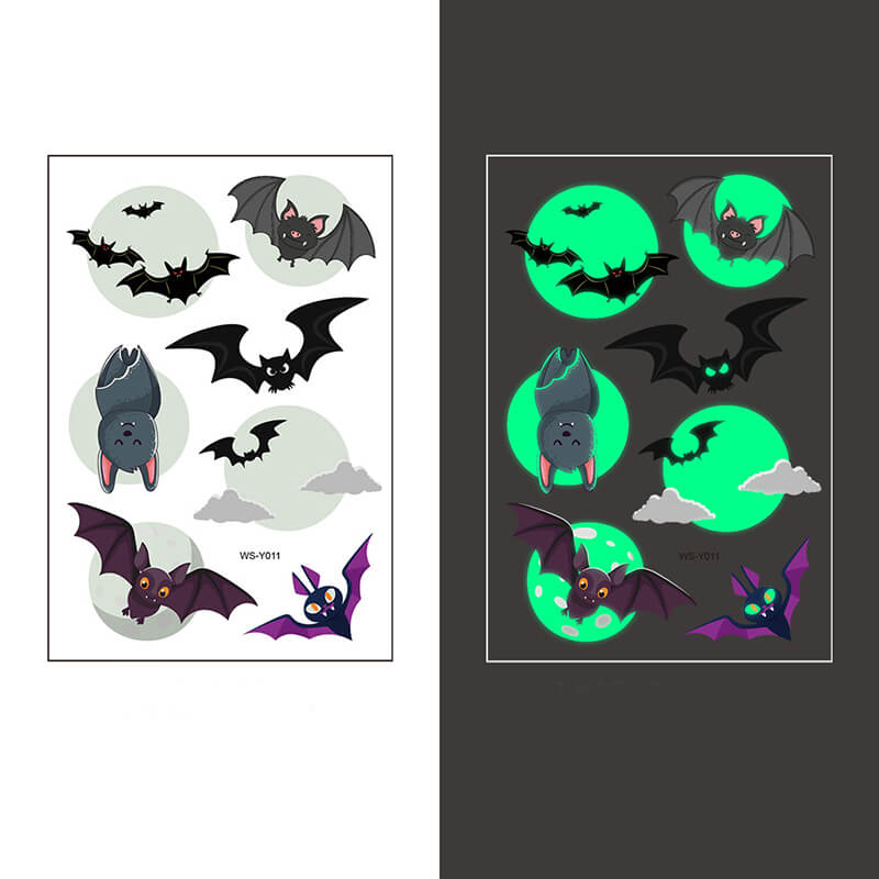 Luminous Bat Temporary Tattoo Stickers