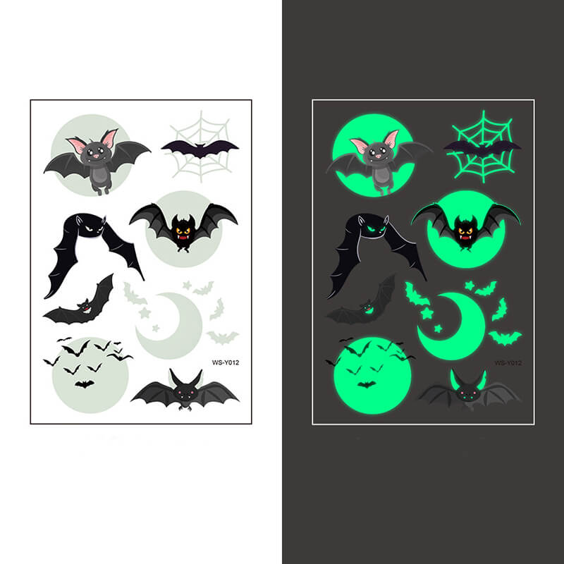 Luminous Bat Temporary Tattoo Stickers