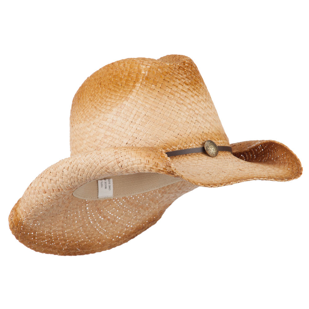 Women's Stained Raffia Cowboy Hat