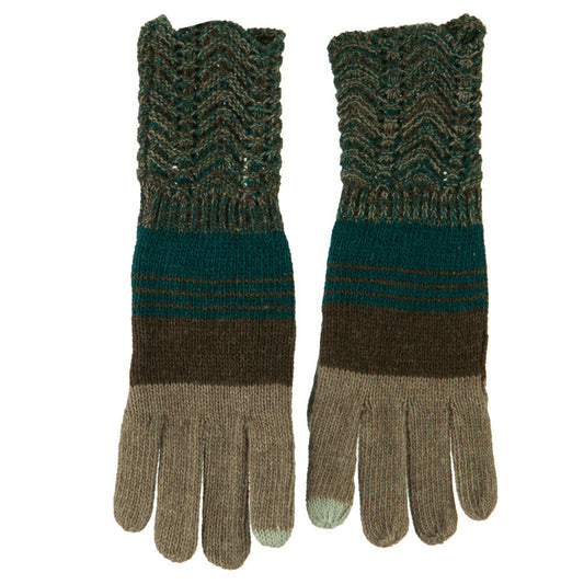 Women's Lace Knit Striped Texting Glove
