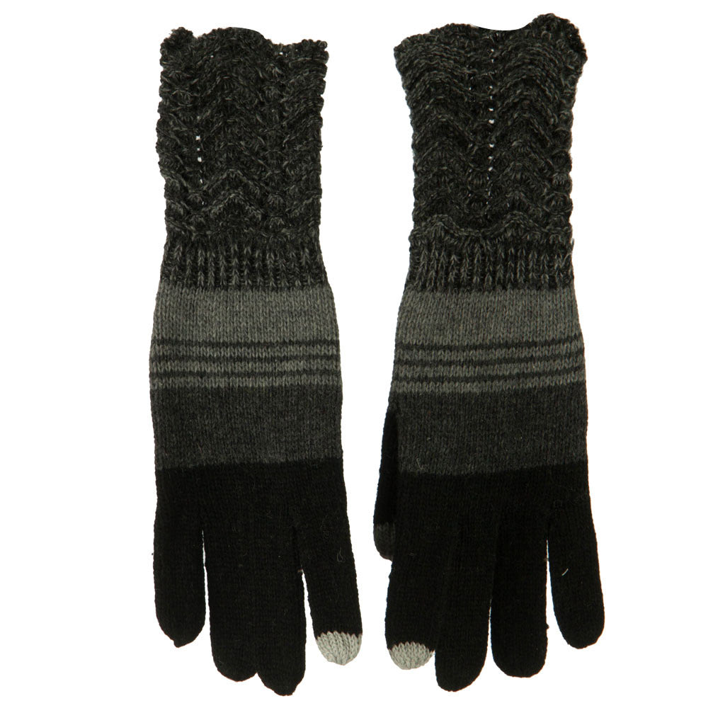 Women's Lace Knit Striped Texting Glove