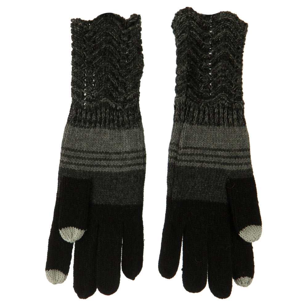 Women's Lace Knit Striped Texting Glove