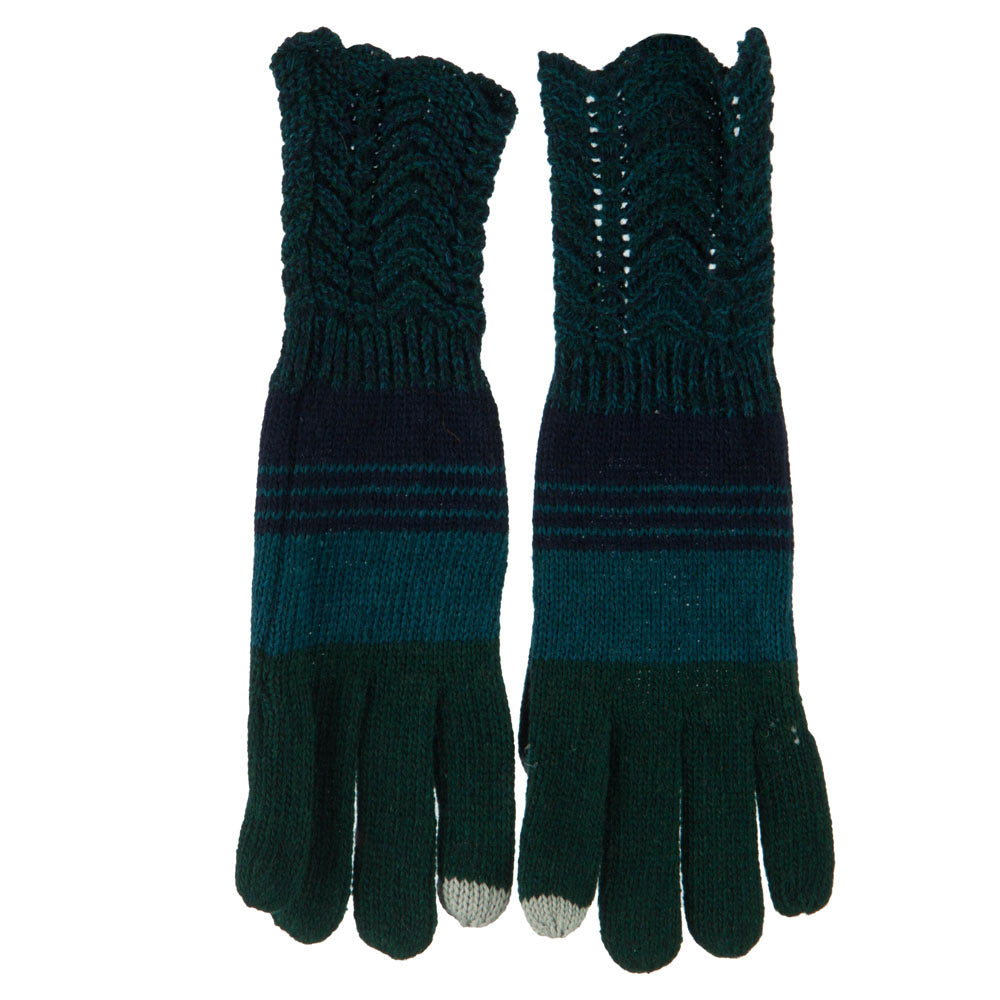 Women's Lace Knit Striped Texting Glove