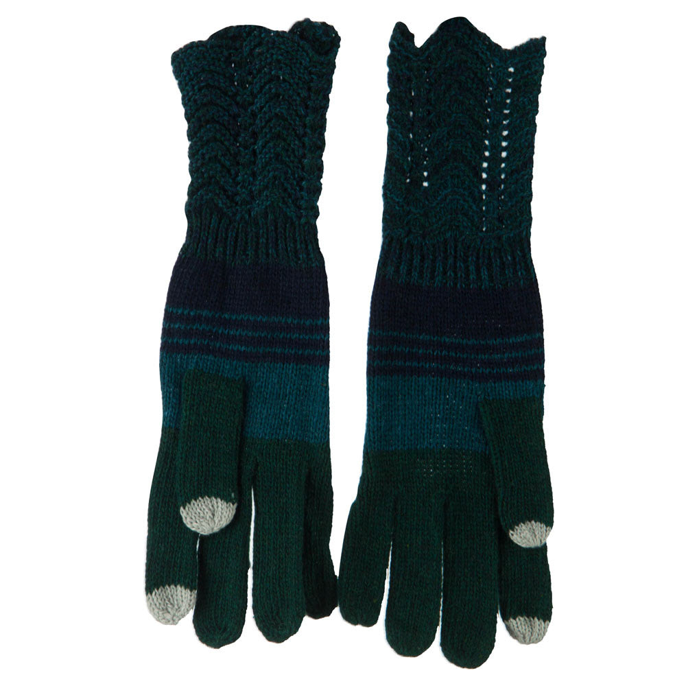 Women's Lace Knit Striped Texting Glove