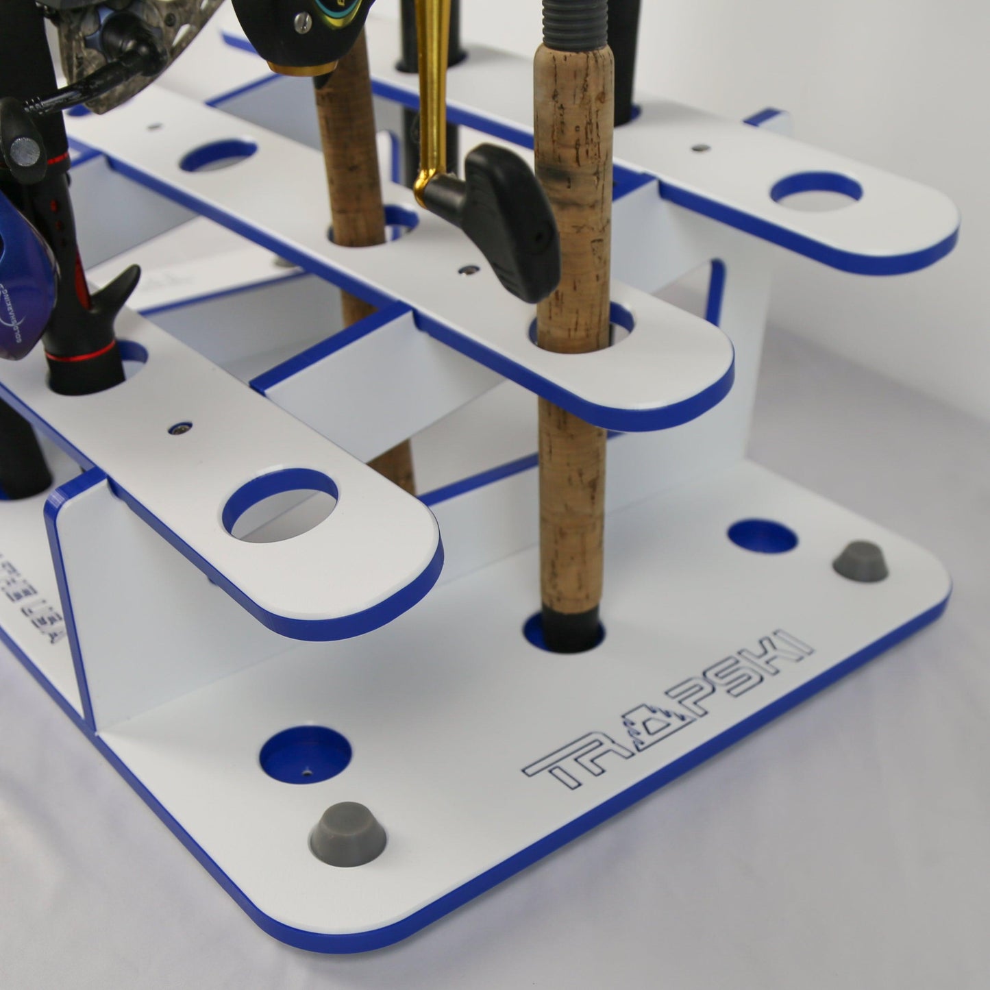 Made in the USA Fishing Rod Rack | 12 Pole Waterproof Wash-down | Dock, Garage, Boat, Storage