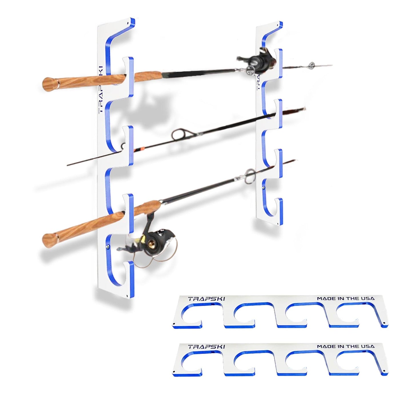 Made in the USA Premium Fishing Rod Racks | Wall or Ceiling or Boat Mounted