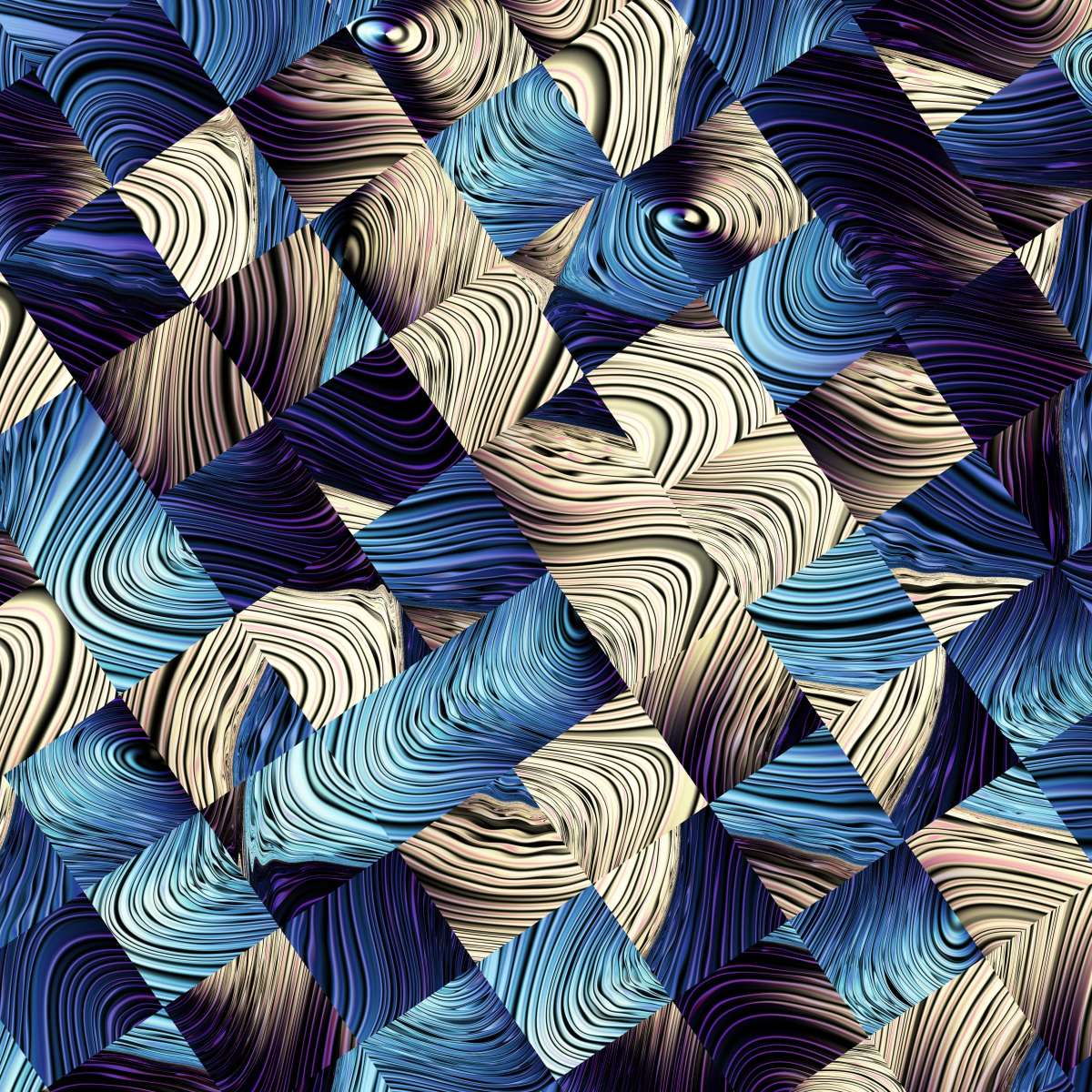 Blue Abstract Geometric Wall Art