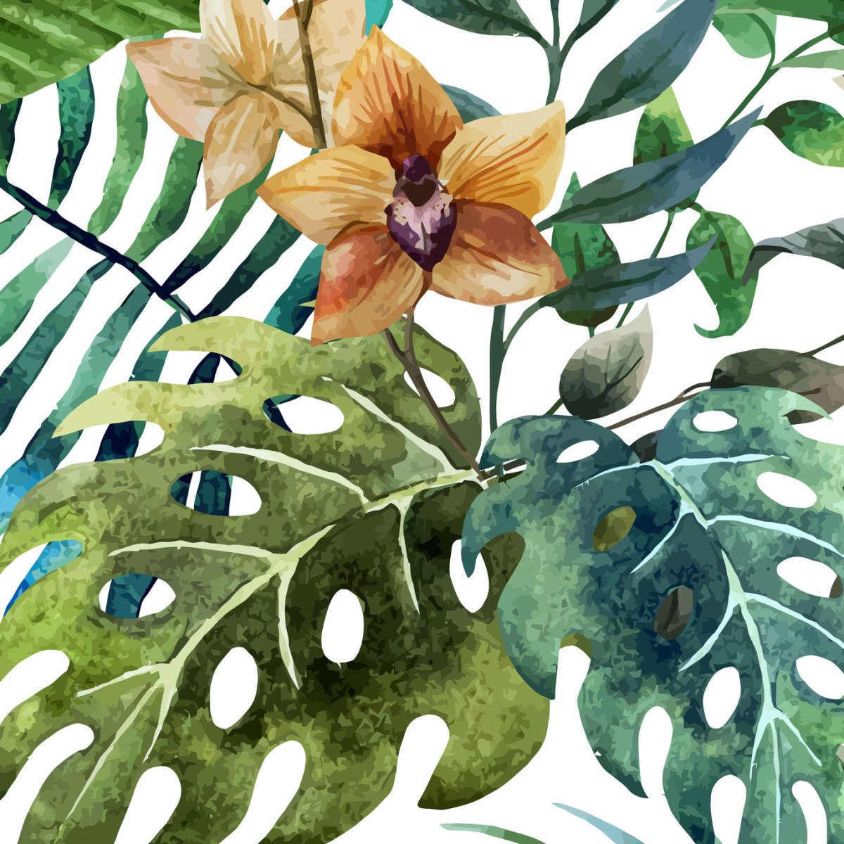 Wild Monstera Leaves Wall Art