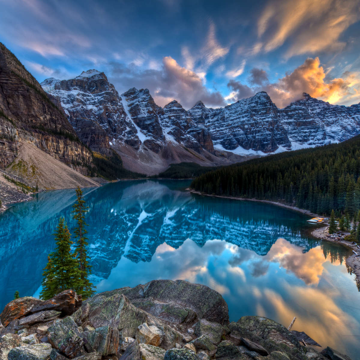 Moraine Lake Sunset Wall Art