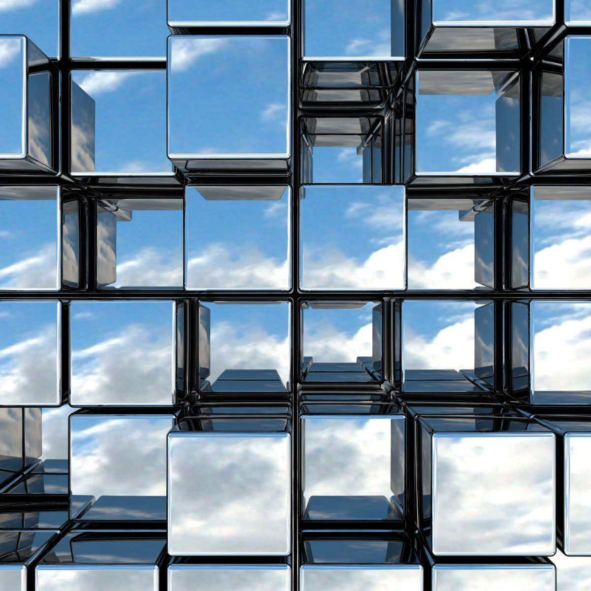 Abstract Square Mirrors Wall Art