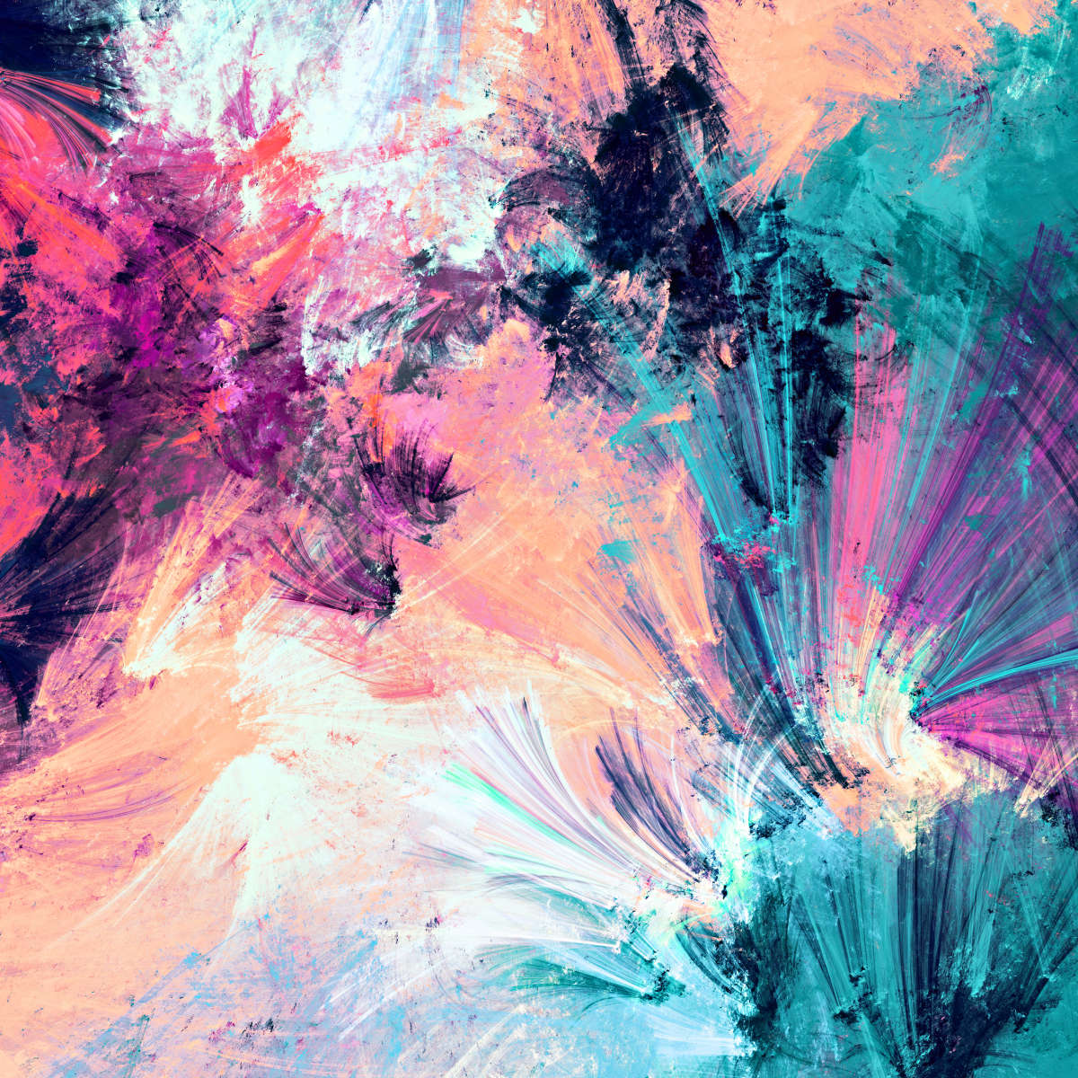 Pink And Blue Abstract Wall Art