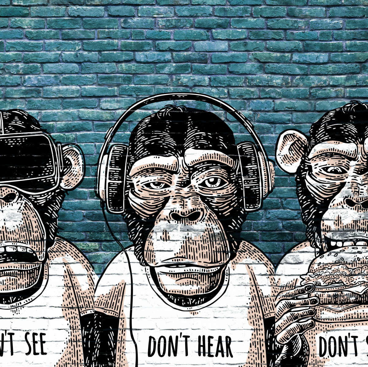 Three Monkeys Wall Art