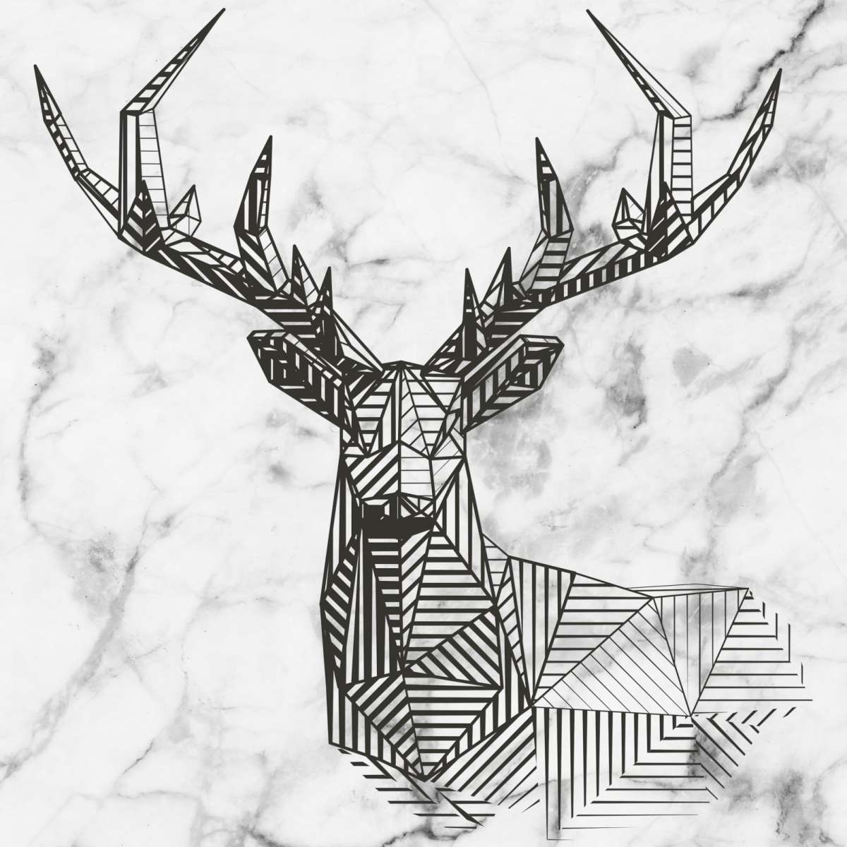 Geometric Stag Wall Art