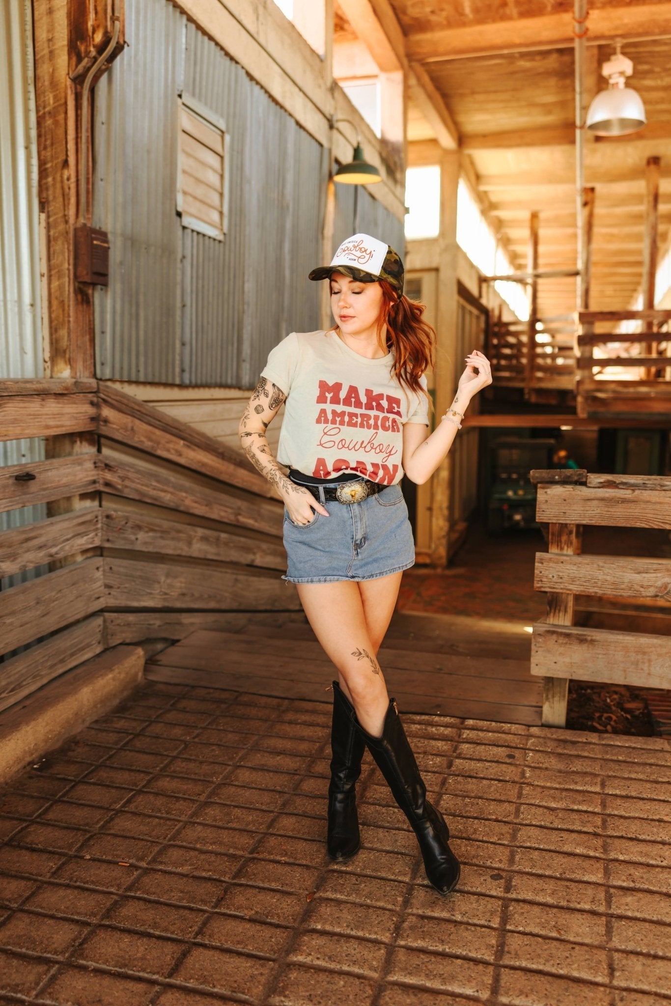 Make America Cowboy Again Stars Graphic Tee