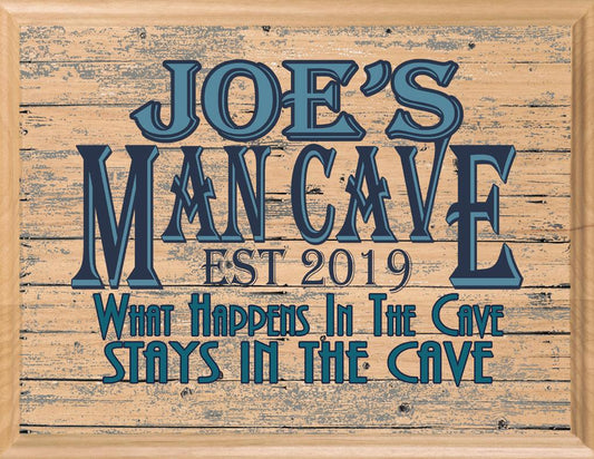 Man Cave Sign CUSTOM Wood Wall Art For Men Husband Grandpa Dad