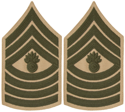 USMC Chevrons - GREEN on KHAKI