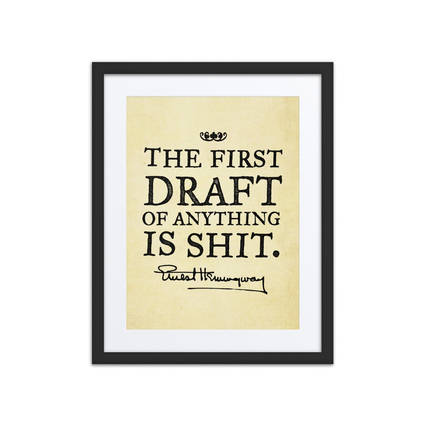 Hemingway The First Draft Framed Print