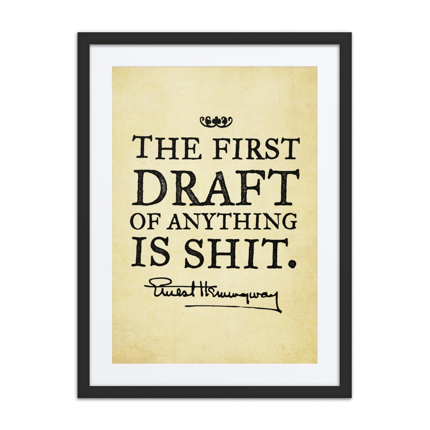 Hemingway The First Draft Framed Print