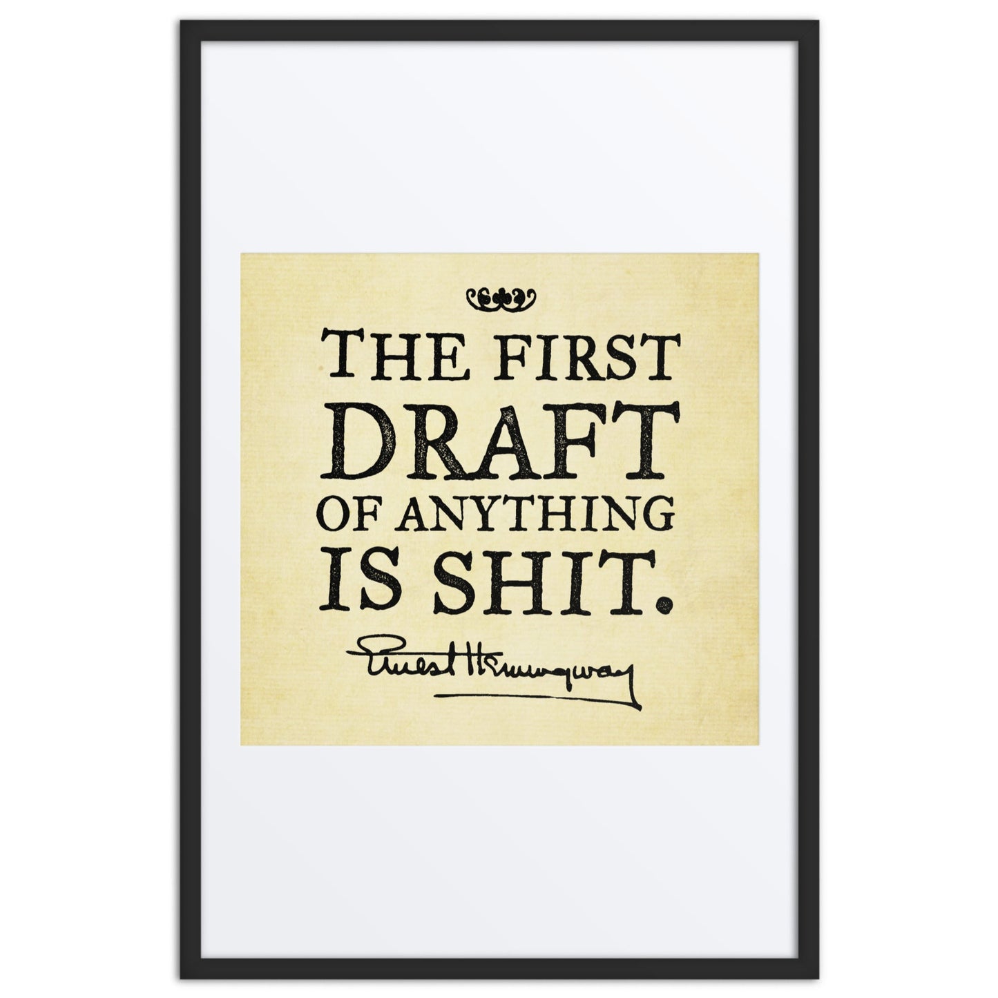 Hemingway The First Draft Framed Print