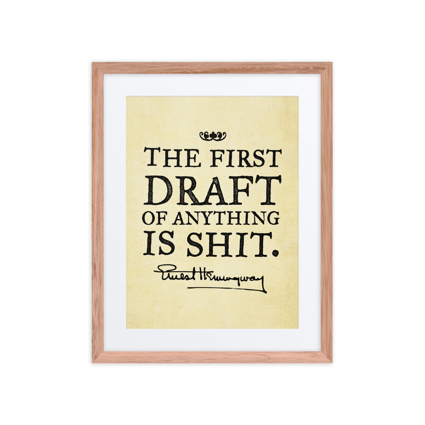 Hemingway The First Draft Framed Print