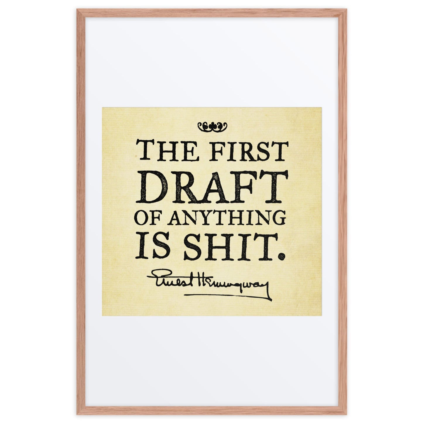 Hemingway The First Draft Framed Print